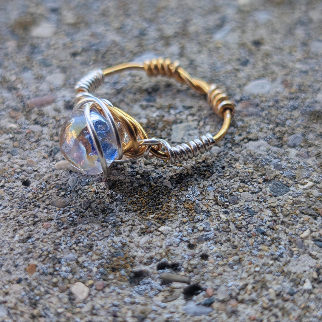 crystal ball wire wrap ring
